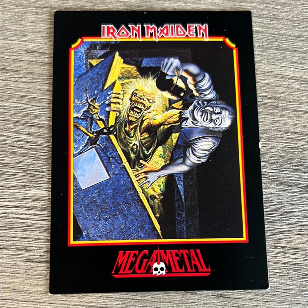 Vintage 1991 Iron Maiden Mega Metal trading card
